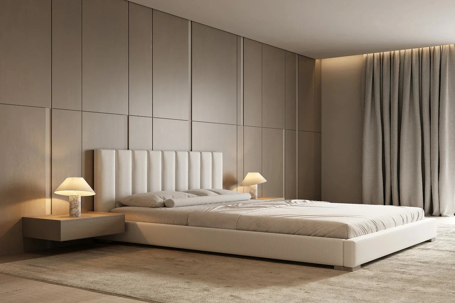 King Size Upholstered Bed