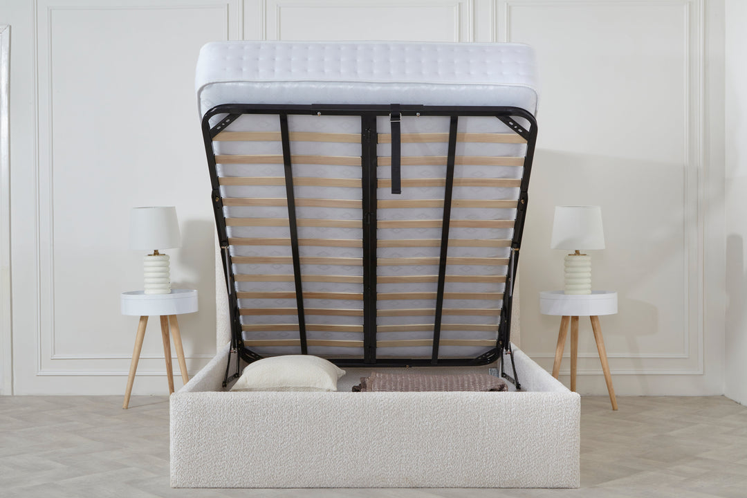 The Aurora Luxe Upholstered Bed Comodo living 